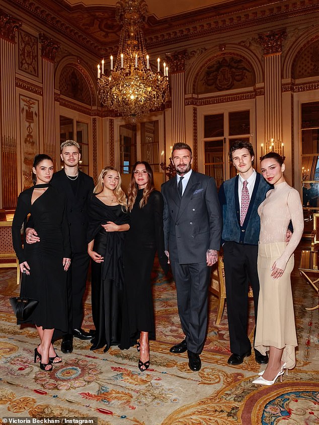 The Beckham family in Paris supporting Victoria as she receives the Order of Arts and Letters