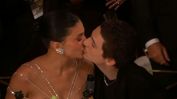 Kylie Jenner and Timothee Chalamet at the Golden Globes