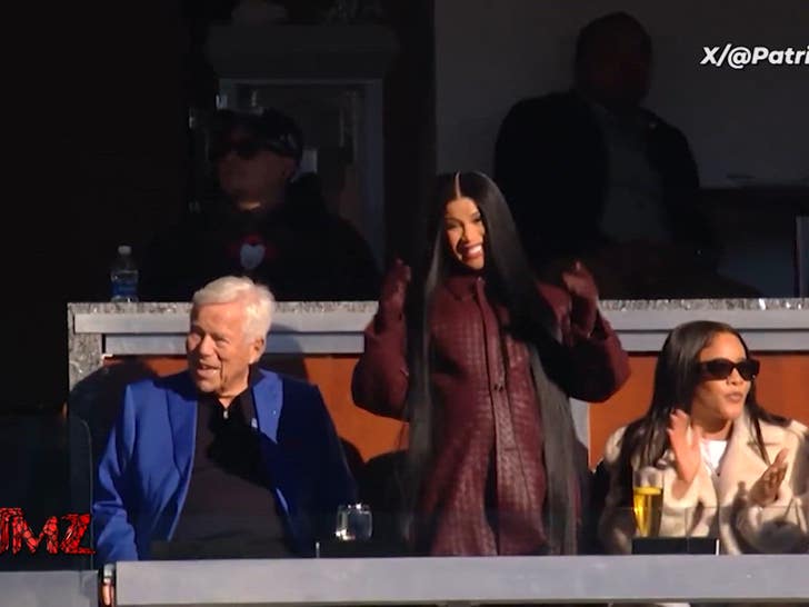 Cardi B at a New England Patriots game in the owner's suite (Getty)