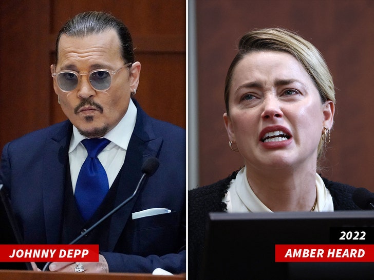 Johnny Depp and Amber Heard in court during the 2022 defamation trial