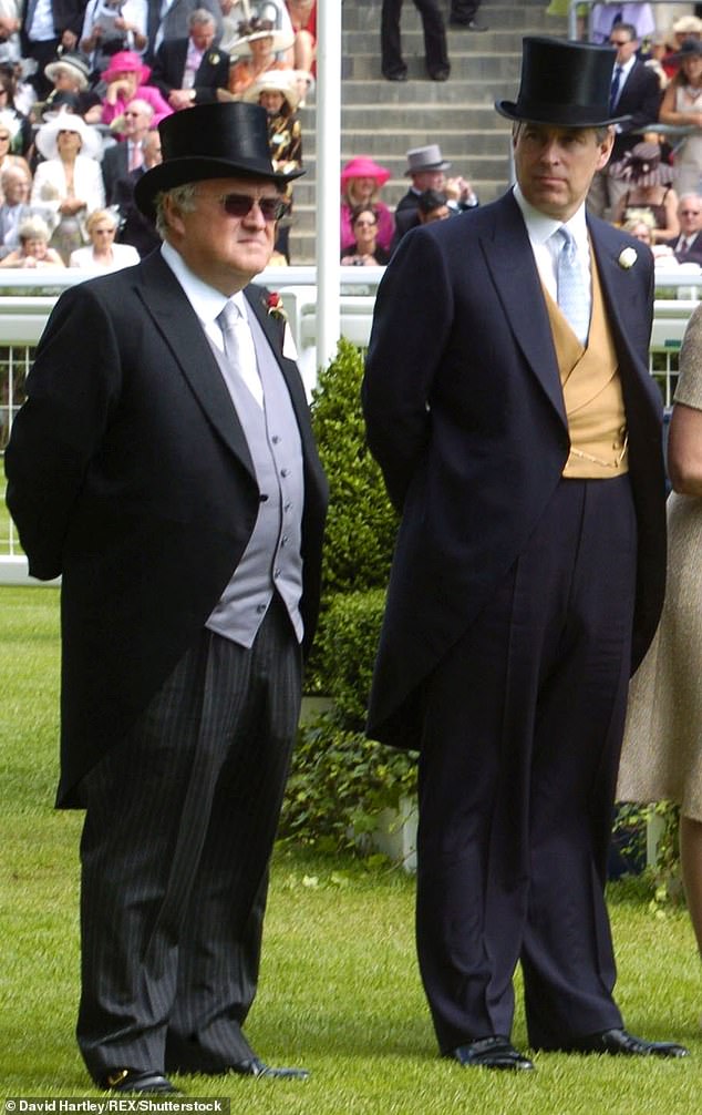 Prince Andrew and financier David Rowland at Ascot in 2006.