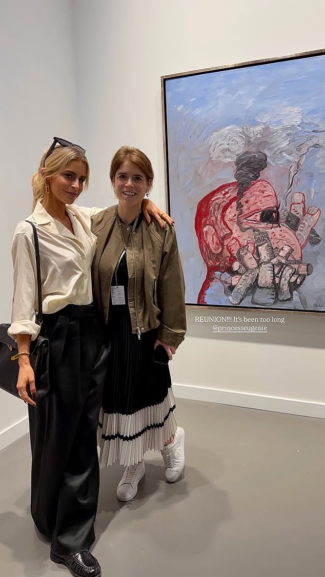 Princess Eugenie with friend Caroline Daur at an art fair in Doha, Qatar