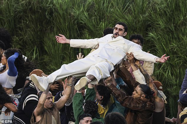 Bad Bunny performs his mostly Spanish set at Levi's Stadium