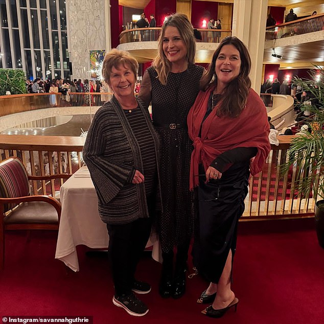 Nancy Guthrie, 84, was last seen Saturday night after enjoying a dinner with her daughter, Annie (right). They are pictured here with Nancy's other daughter, Today Show host Savannah Guthrie - DailyMailUS