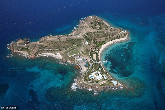 Aerial view of Little St. James, Jeffrey Epstein's private island