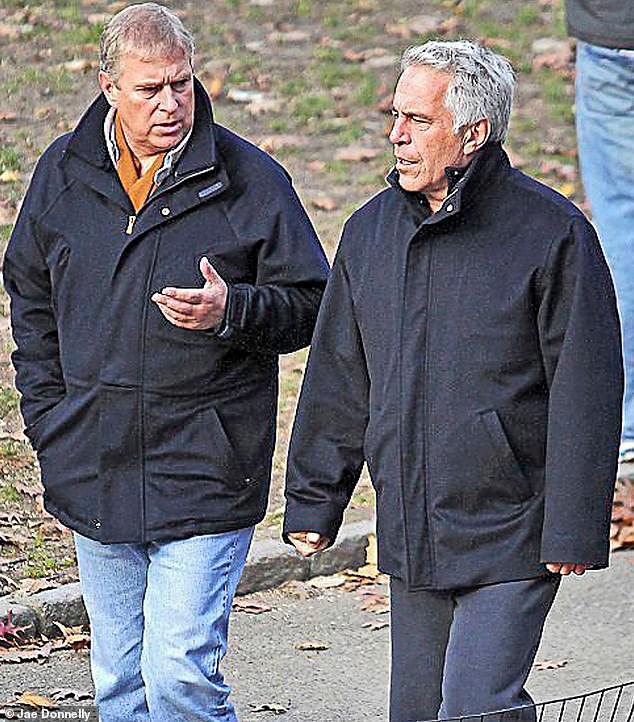 Prince Andrew walking with Jeffrey Epstein in New York's Central Park in 2011