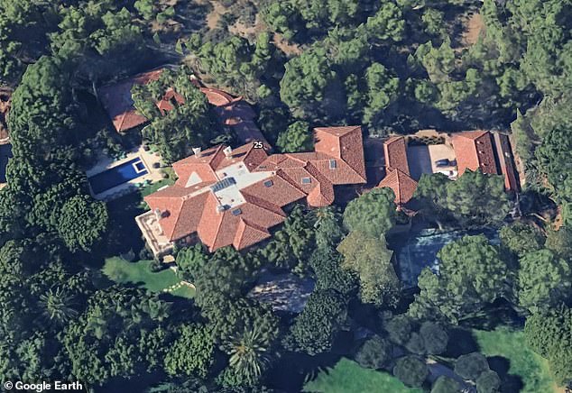 Aerial view of the Beverly Park mansion at the center of the legal dispute