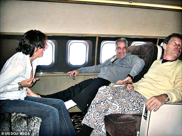 Ghislaine Maxwell and Jeffrey Epstein on a private jet