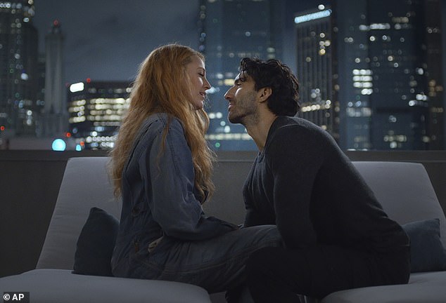 Blake Lively and Justin Baldoni on the set of It Ends with Us