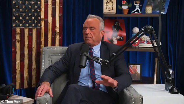 Kennedy speaking about his experience with addiction on a podcast.