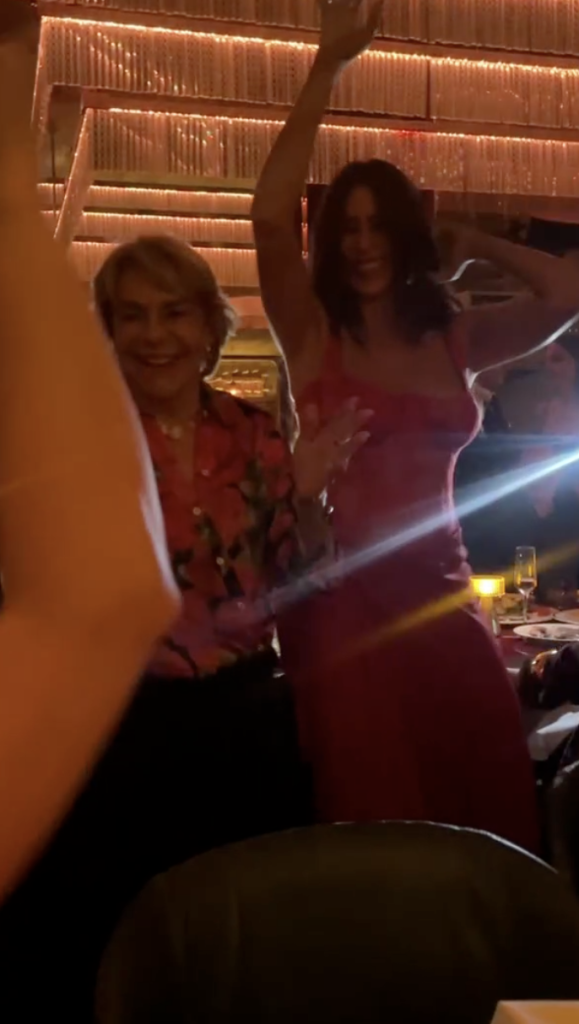Sofia Vergara dancing while dining out in Miami.