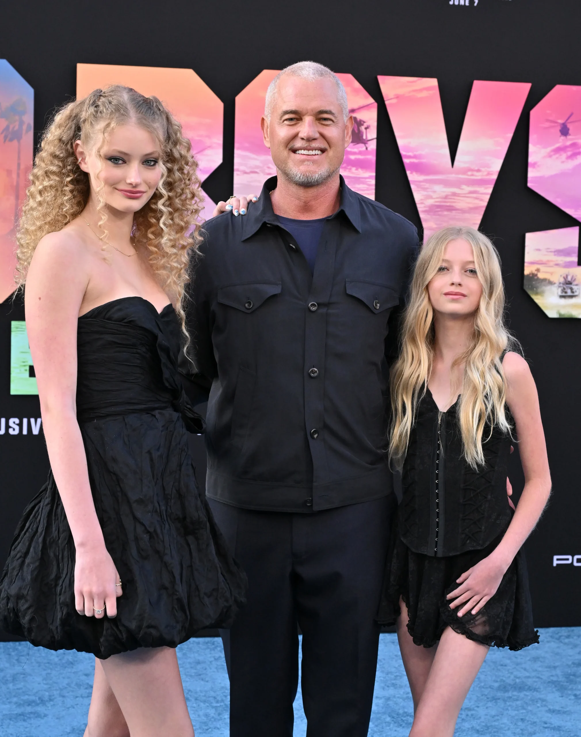 Eric Dane with daughters Billie and Georgia at the premiere of Bad Boys: Ride or Die.