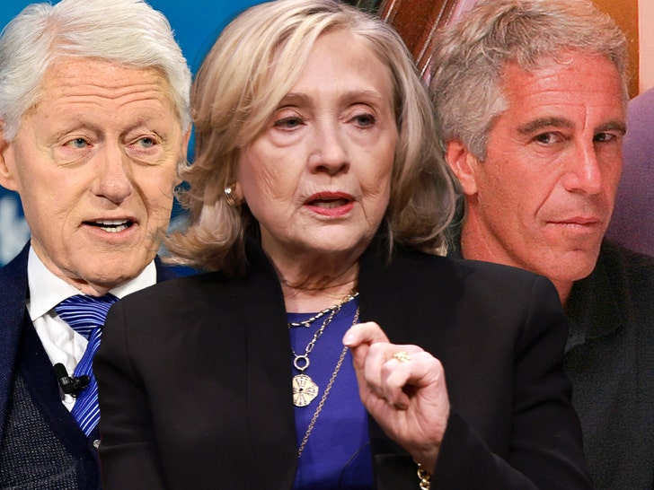 Composite image of Bill Clinton, Hillary Clinton, and Jeffrey Epstein