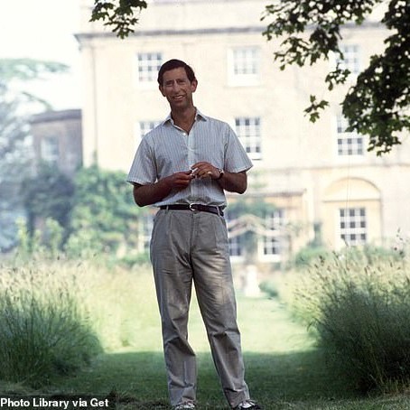 Charles, then Prince of Wales, outside his country home of Highgrove, in Tetbury - Daily Mail US