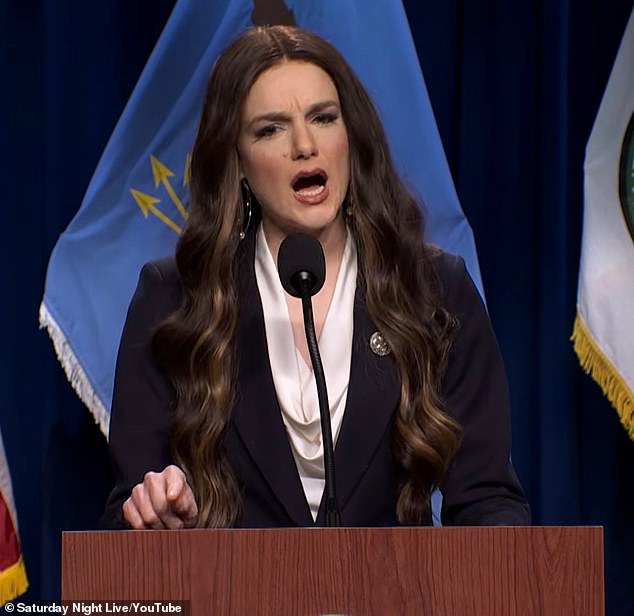 Saturday Night Live (SNL) took aim at former Homeland Security Secretary Kristi Noem in this week's episode - Daily Mail US
