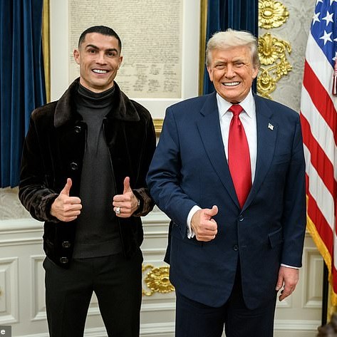 He then referenced Messi's arch-rival Ronaldo, who also visited the White House in November - Daily Mail US