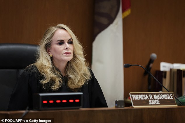 Judge Theresa McGonigle during the arraignment in Los Angeles