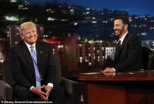 President Trump is seen here on Kimmel's show ahead of his first term as president