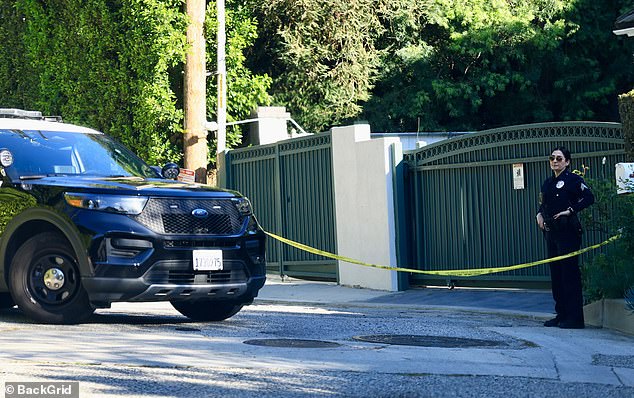 Police closed off the street near Rihanna's Beverly Hills home following reports of shots fired.