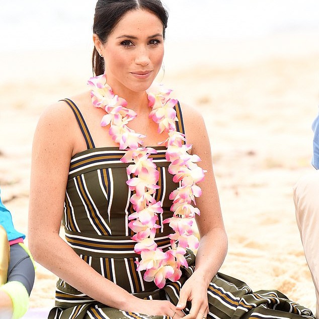 Meghan at a mental health awareness event on South Bondi beach in 2018 - Daily Mail