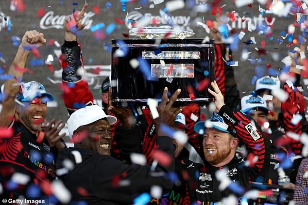 23XI Racing celebrates a Daytona 500 victory early in the season