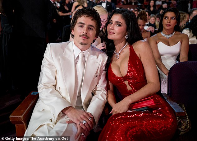 Kylie Jenner and Timothee Chalamet at the 2026 Oscars ceremony