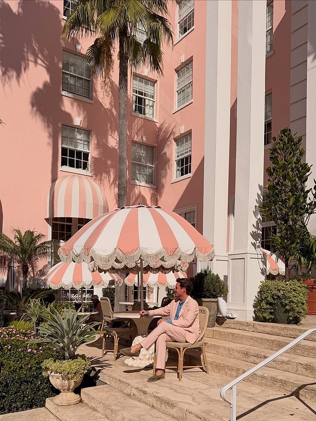 Edoardo Mapelli Mozzi relaxing at the Colony Hotel in Palm Beach, Florida, as seen on his Instagram