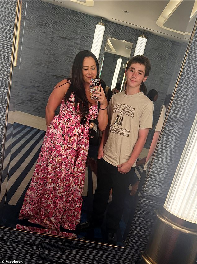 Jenelle Evans with her 16-year-old son Jace