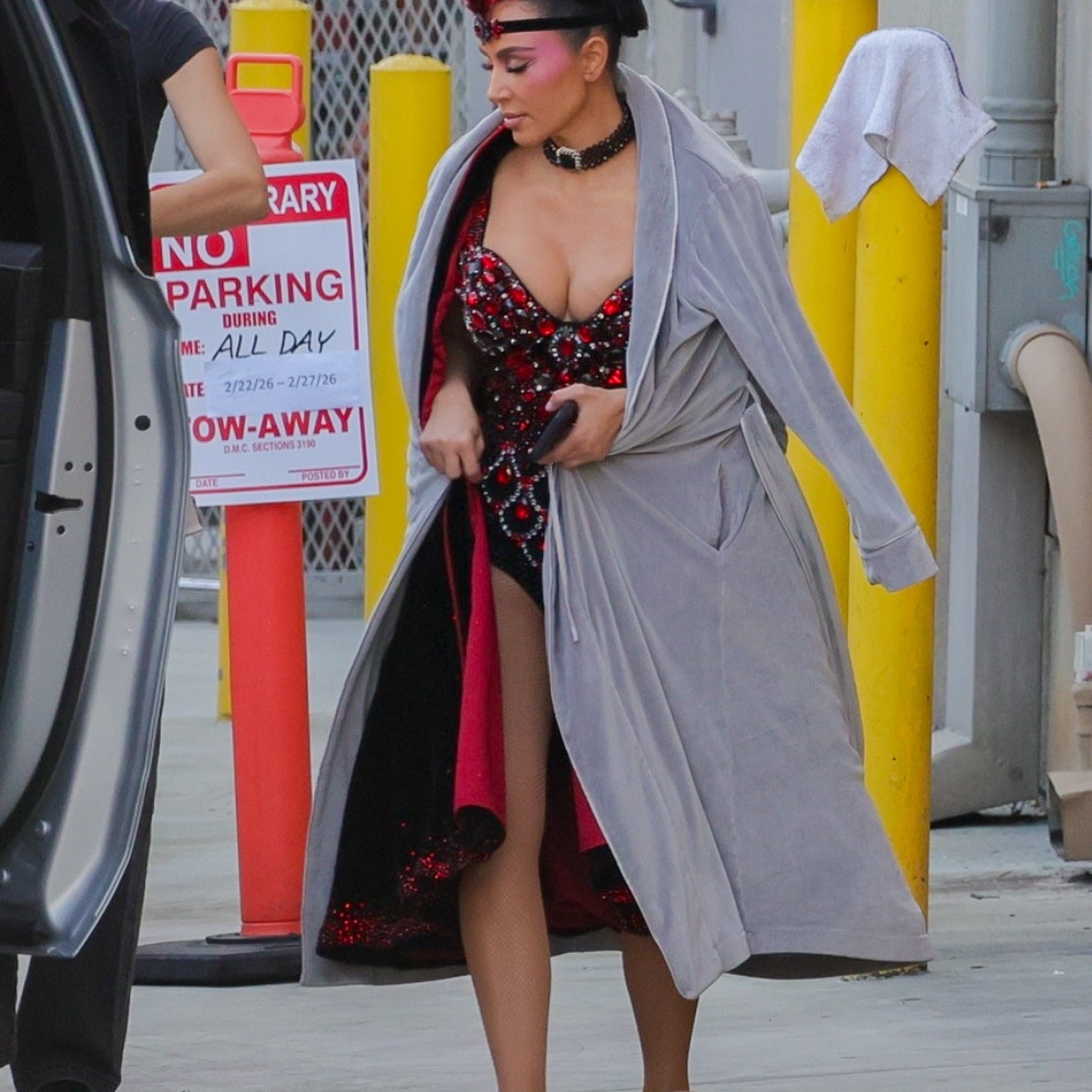 Kim Kardashian was seen in a bejeweled bodysuit for the Last Vegas themed comedy "The Fifth Wheel." CPR/D.Sanchez / BACKGRID - Page Six