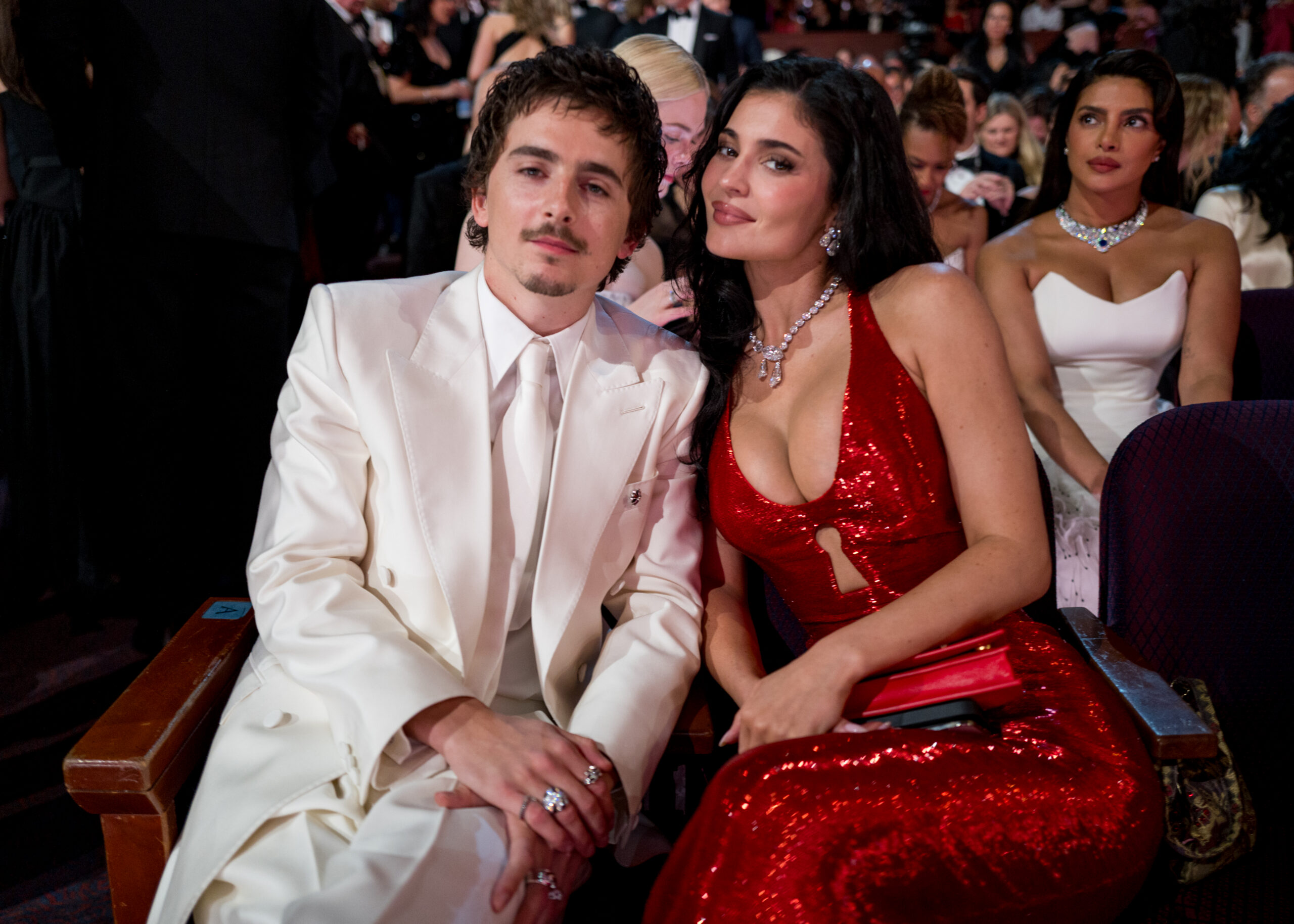 Timothee Chalamet and Kylie Jenner attend the 98th Annual Oscars.