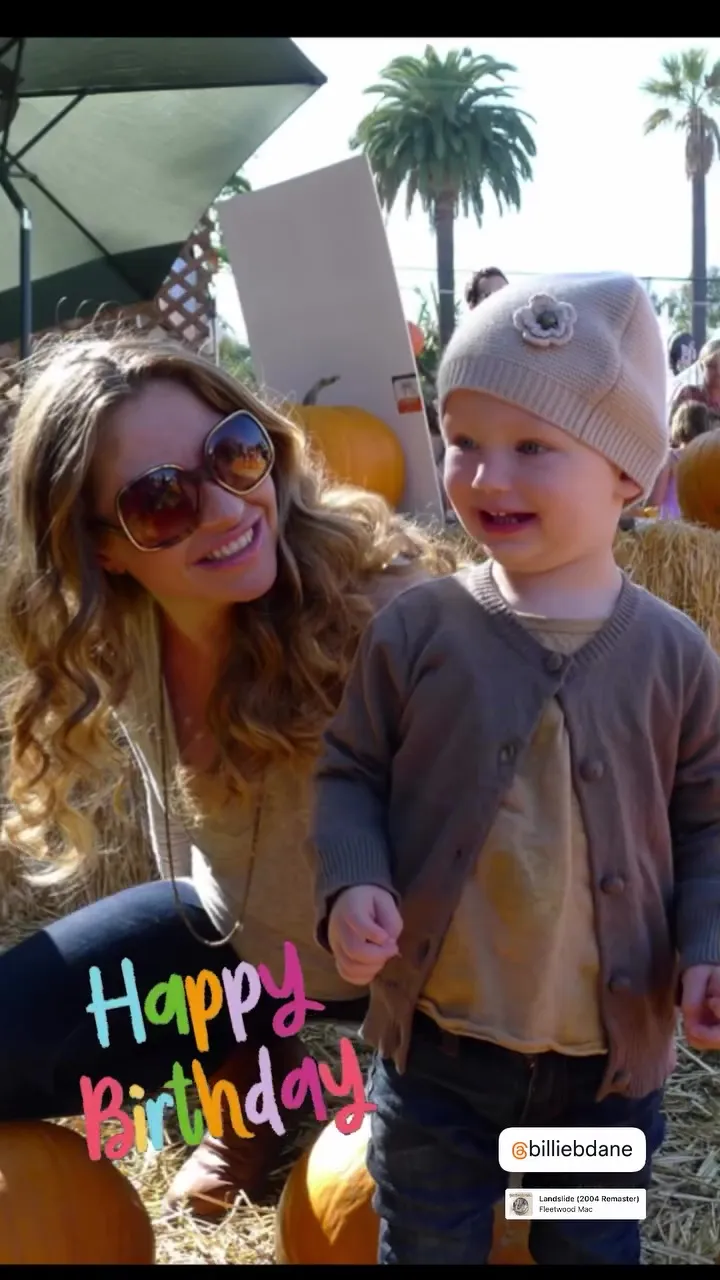Rebecca Gayheart and daughter Billie at a pumpkin patch