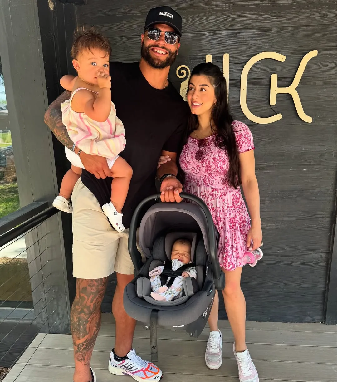 Dak Prescott and Sarah Jane Ramos with their two children.