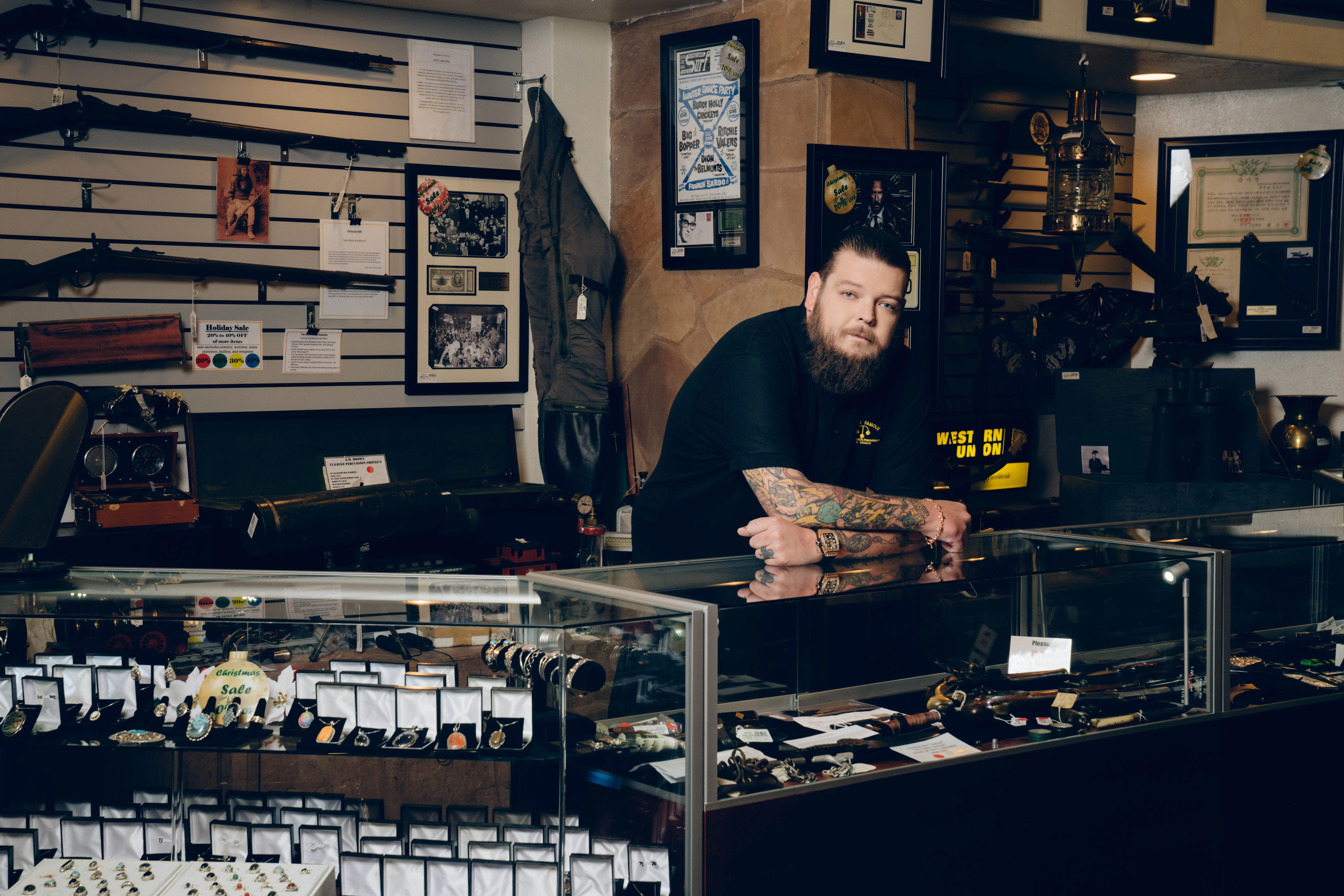 Corey Harrison on the set of "Pawn Stars."