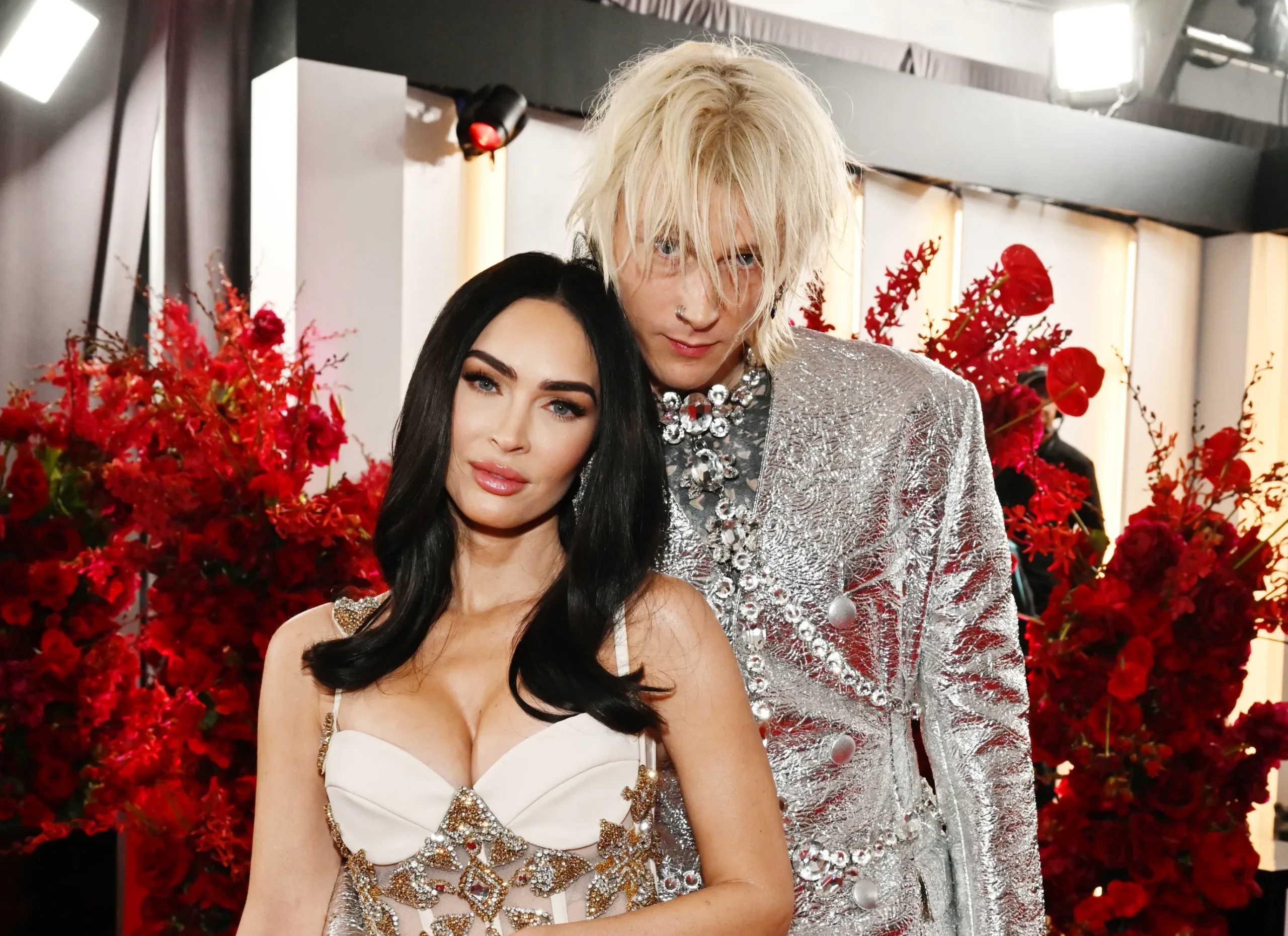 Megan Fox and Machine Gun Kelly at the 65th Annual Grammy Awards red carpet.