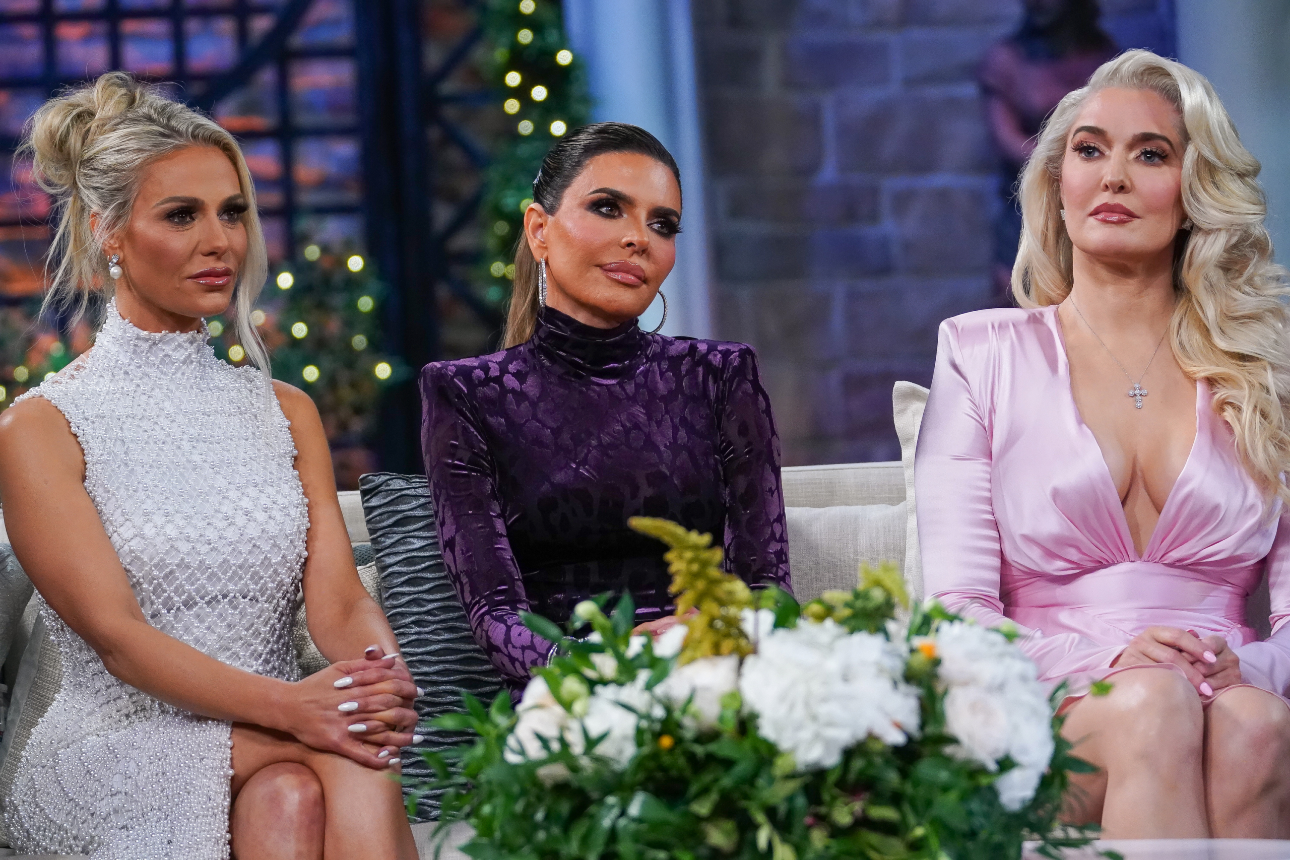 Dorit Kemsley, Lisa Rinna, and Erika Girardi at The Real Housewives of Beverly Hills Season 11 reunion.