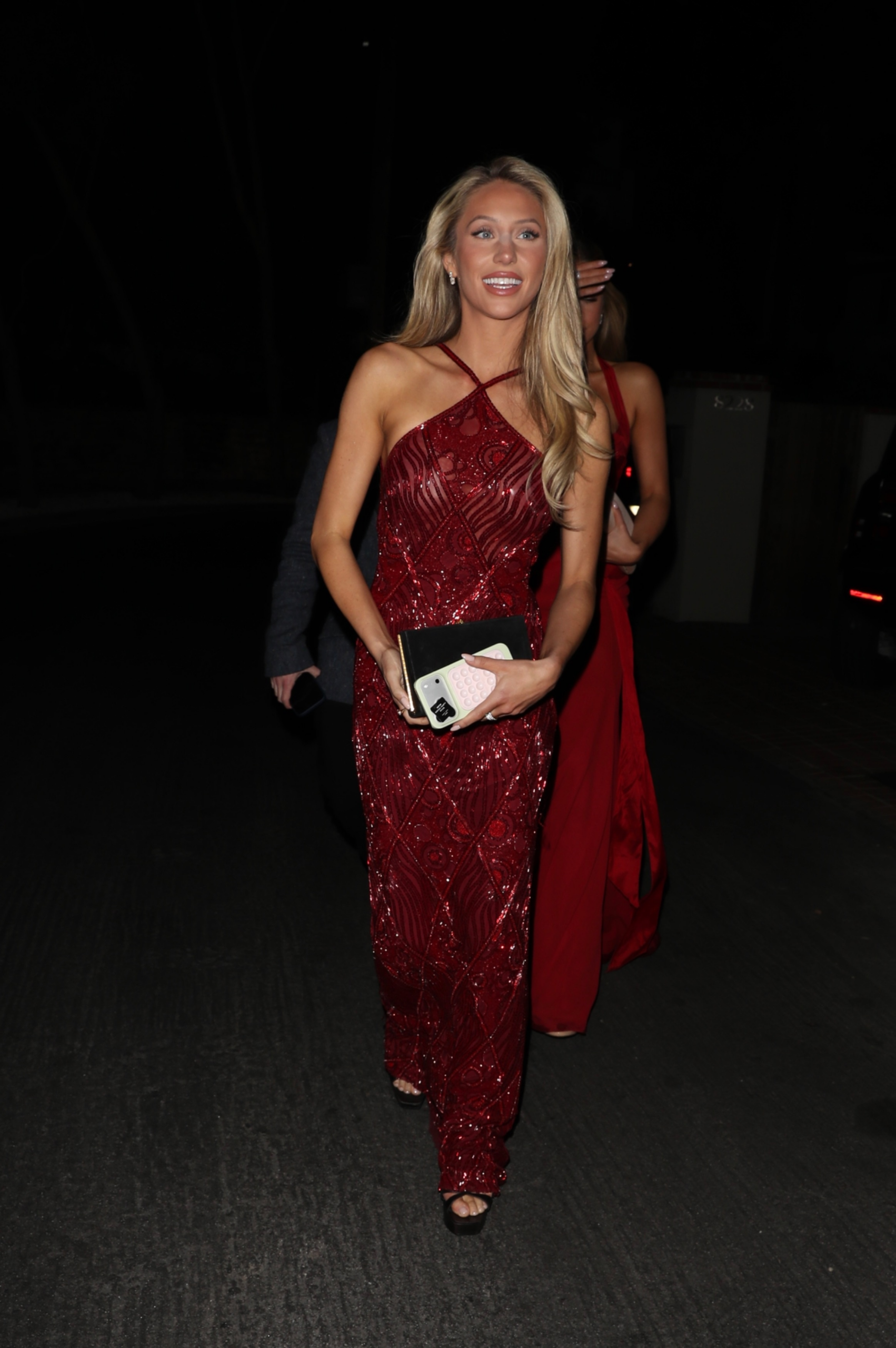 Alix Earle leaving Vas J Morgan's Oscar after-party on March 15, 2026