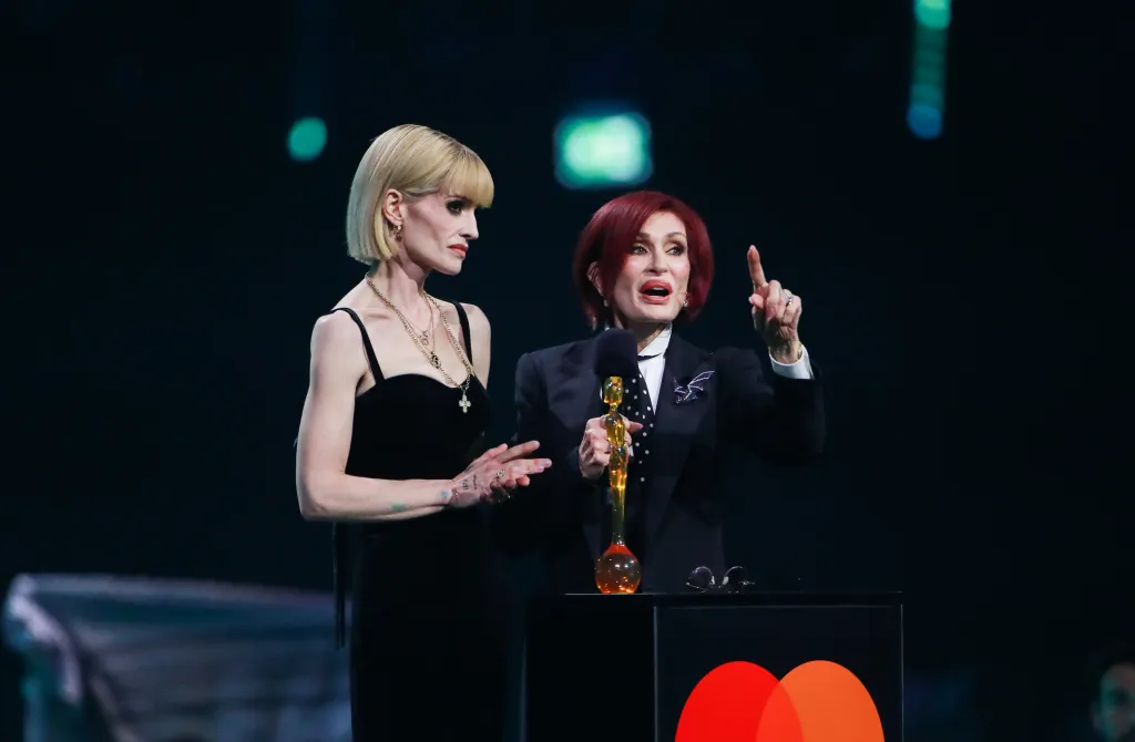 Kelly Osbourne and Sharon Osbourne presenting The BRIT Awards 2026.