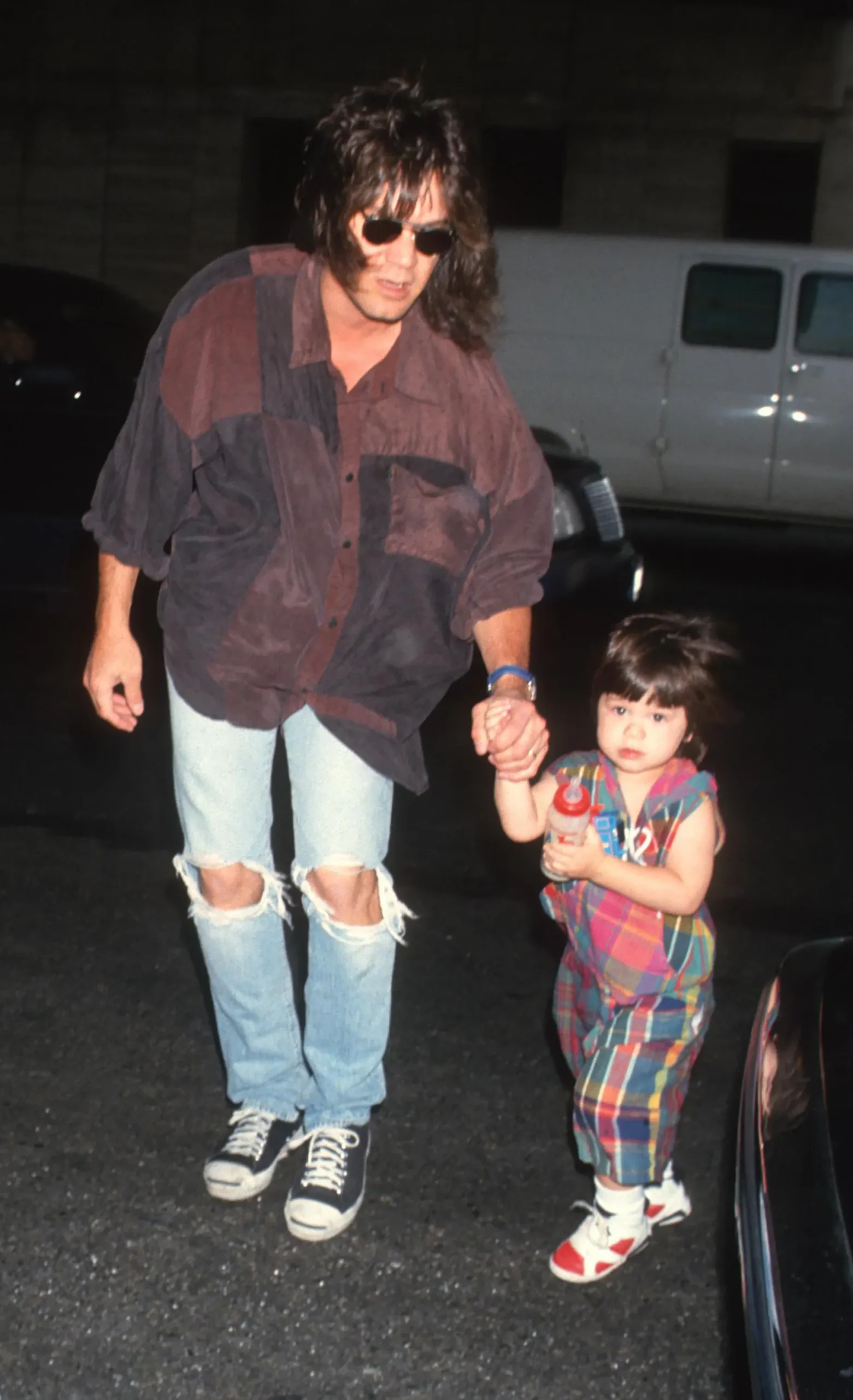 Eddie Van Halen with his young son Wolfgang in 1993.