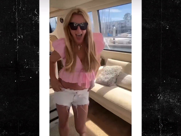 Britney Spears aboard a yacht from her Instagram reel