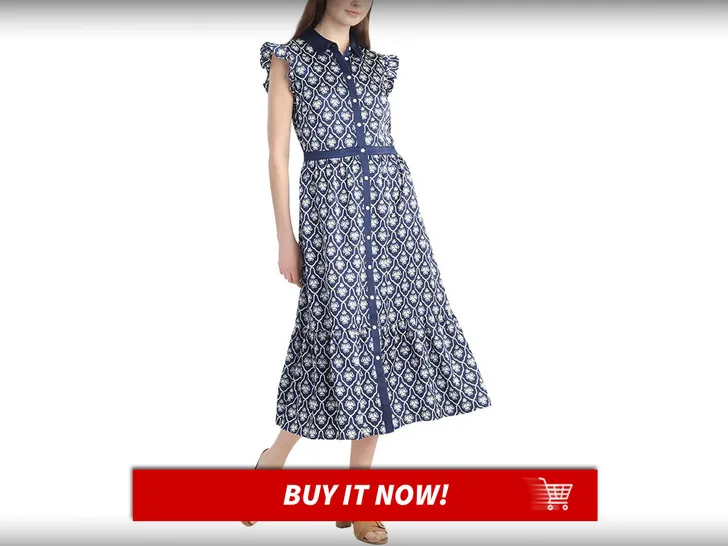 Draper James Sleeveless Midi Shirtdress in Clover Field print