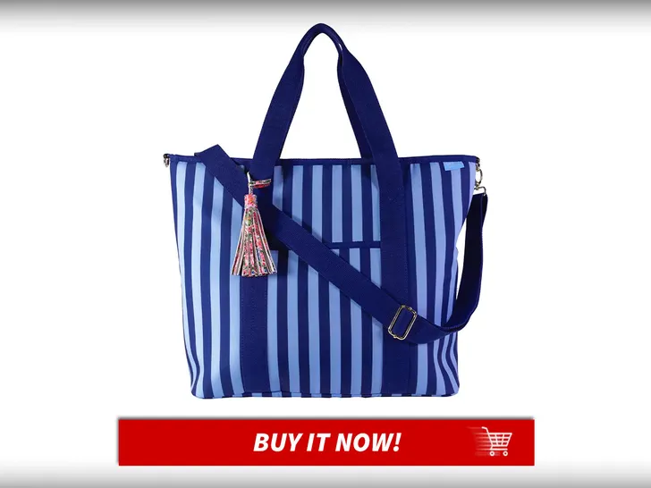 Draper James large striped cooler bag