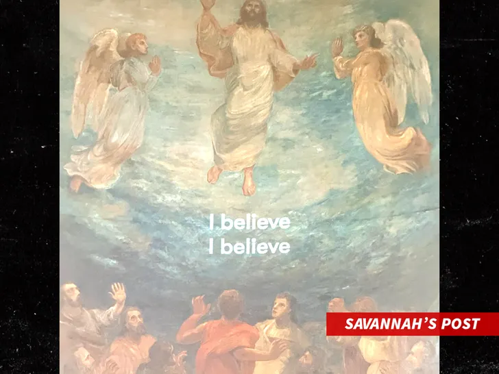 Religious artwork of Christ's ascension that Savannah Guthrie shared with the message, "I believe, I believe."