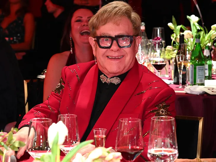 Elton John at his Academy Awards viewing party in Los Angeles.