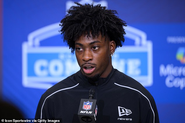 Zachariah Branch during a media availability at Georgia ahead of the NFL Draft