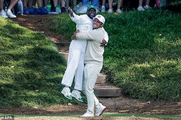Li said he learned to speak English from watching Kevin Hart, who caddied for Bryson DeChambeau in the Masters Par-Three contest on Wednesday