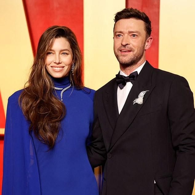 A source told the Daily Mail that Biel is 'sick of being publicly embarrassed' by Timberlake after a series of public scandals over the years (pictured in March 2024) - Daily Mail