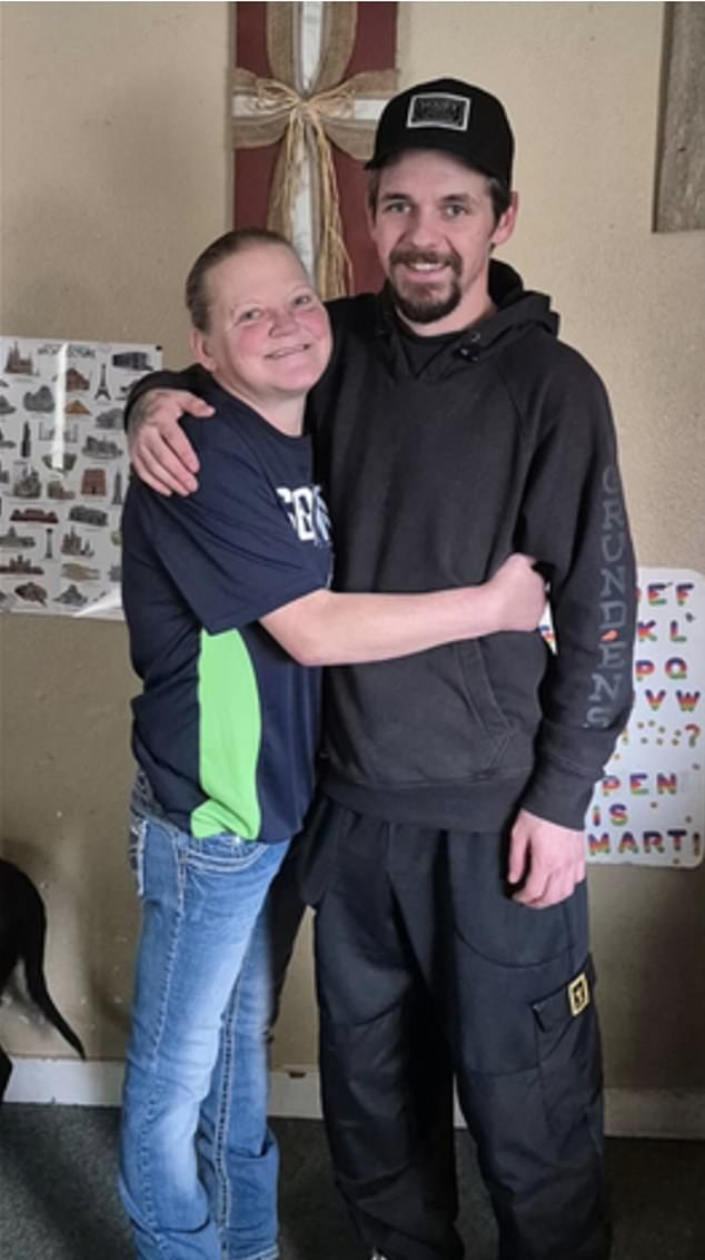 Todd Meadows with his mother, Angela Meadows.