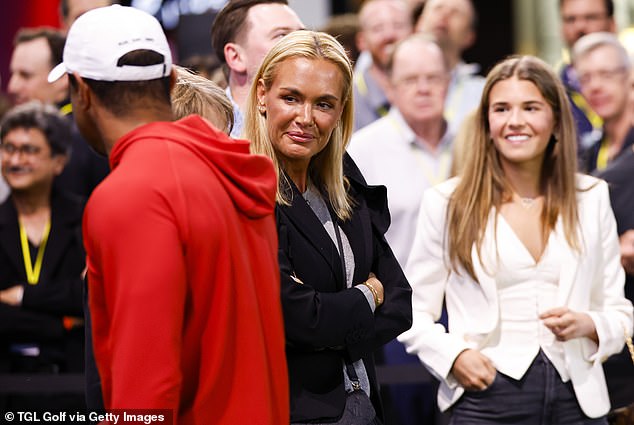 Vanessa and Kai Trump cheering on Tiger Woods at a recent golf event