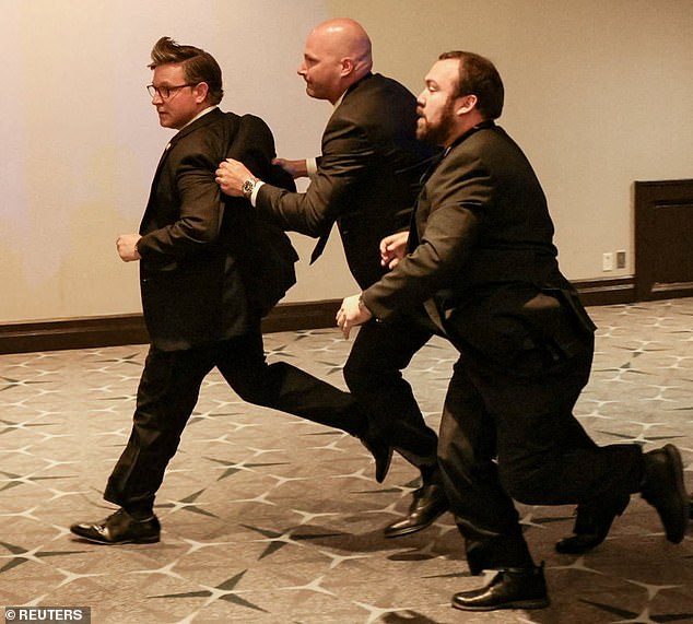 House Speaker Mike Johnson rushed out by Secret Service amid the chaos