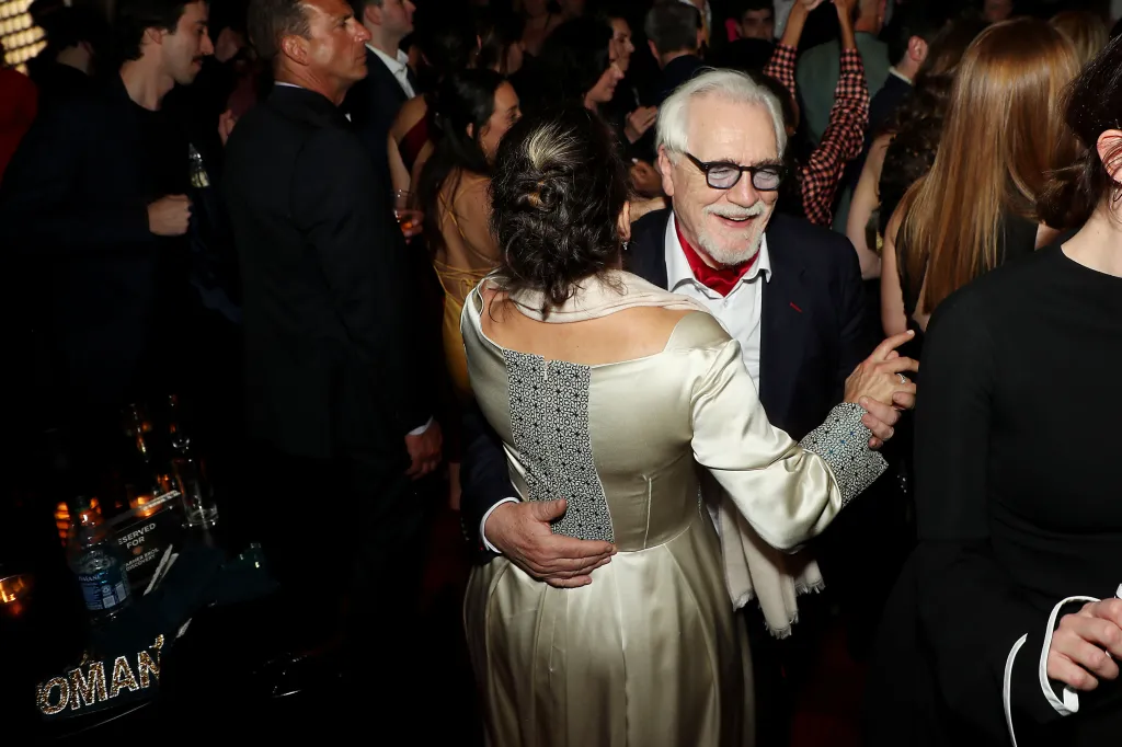 Brian Cox dancing with Nicole Ansari-Cox at the Succession Season 4 after-party.
